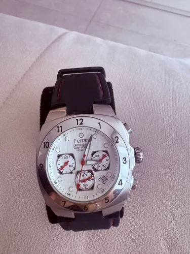 Relógio Masculino Ferrari Chronograph Original Esportivo Prata