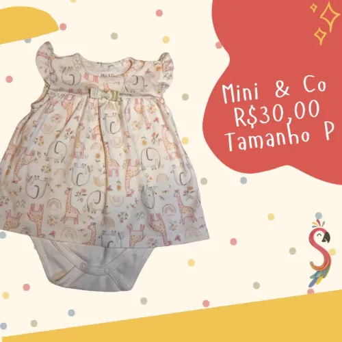Body Vestido Animais Mini & Co
