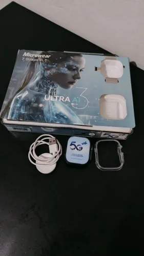 Vendo relógio smartwatch 5g,wi-fi,câmera giratória e vai com 7 pulseiras