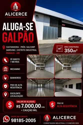 ALUGO GALPÃO NO ARMANDO MENDES COM 350 M2