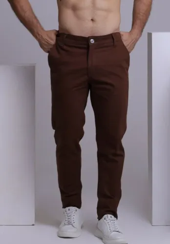 Calça Sarja Marrom Esporte Fino