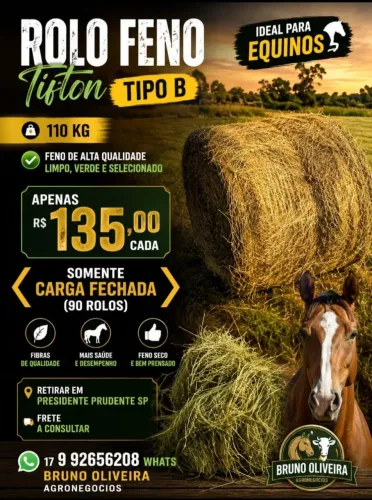 Feno Tamani cavalo rolo 85kg
