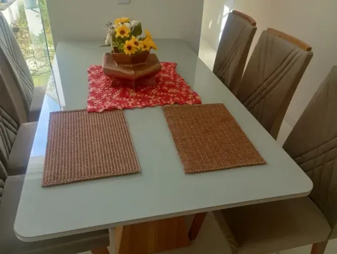 Mesa retangular 6 cadeiras 1,60 x 90 cm