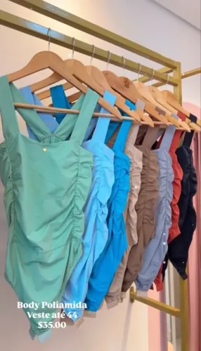 Body Poliamida Preto veste até 44