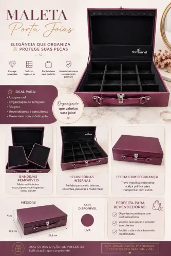 Maleta Rommanel/Porta jóias