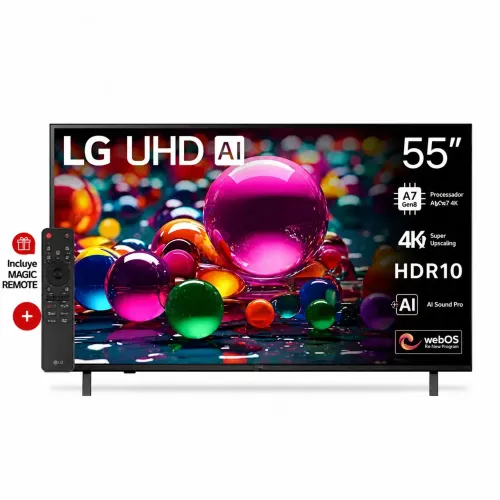 Smart TV 55 LG em 4K UHD 55AU801 Processador ?7 AI Ger8 Alexa Integrado LACRADO