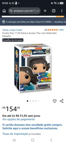 Funko Katara boneca avatar