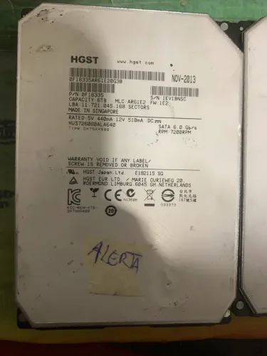 2x Hd com alerta barato 6tb, uso normalmente