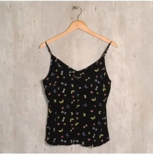 Blusa preta estampada shoulder tam P