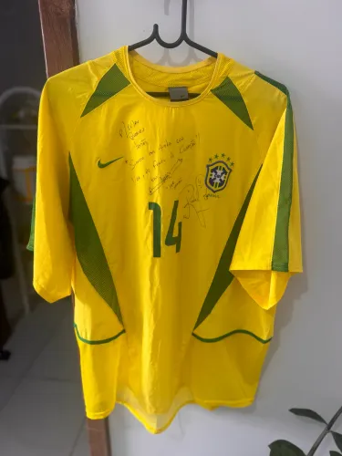 Camisa seleção brasileira 2003/2004 usada em jogo e autografada