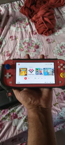 NINTENDO SWITCH LITE DESBLOQUEADO COM CARTÃO 128 GB