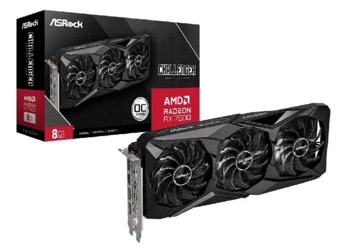Placa de Vídeo ASRock Radeon RX 7600 Challenger Pro OC 8GB GDDR6 128-bit