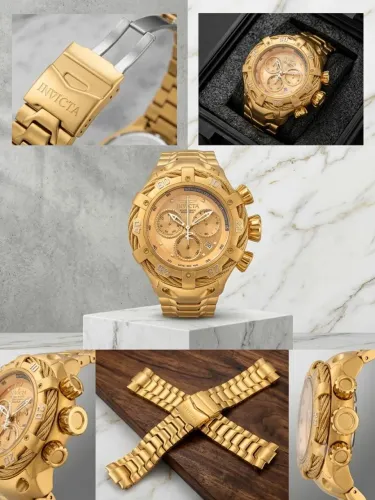 Invicta thuntherbolt Banhado Ouro - Cronógrafo Original c/ Caixa Cas