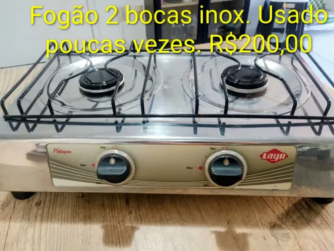 Fogão 2 bocas inox R$200,00