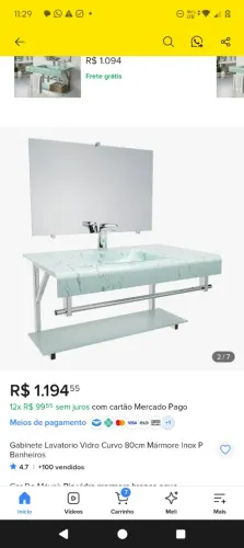 Gabinete de luxo + pia para banheiro , transparente ..