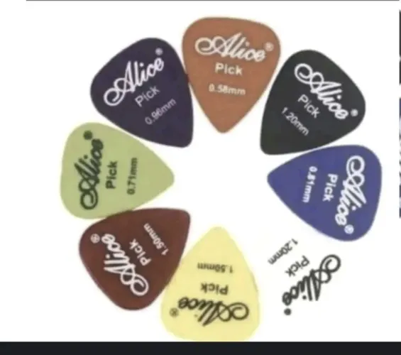 kit com 5 palhetas para violão ou guitarra,  tamanho e cores variadas 