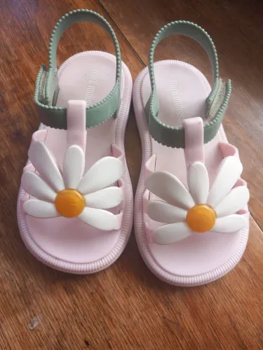 Sandália Mini Melissa Hip Bloomy Baby, flor infantil tamanho 22
