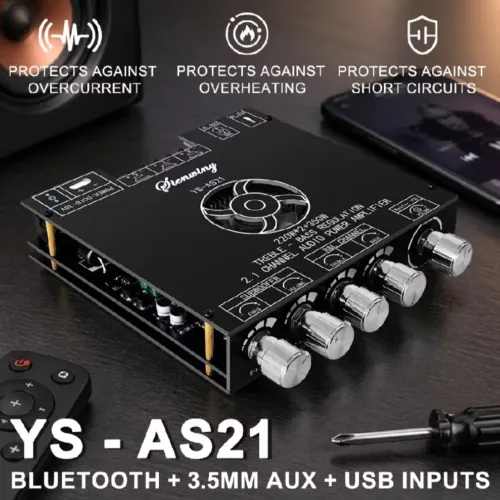 Amplificador Digital Sienwiny YS-AS21 2.1 Canais - Potência Brutal de 790W!