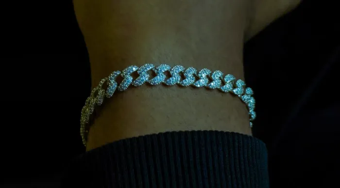 Pulseira cravejada Prata italiana 