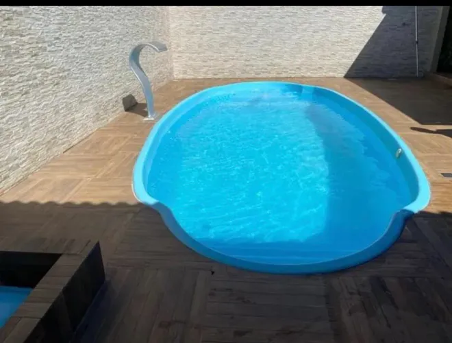 Piscina de fibra instalada 7 metros