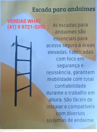 ESCADA PARA ANDAIMES 2MT