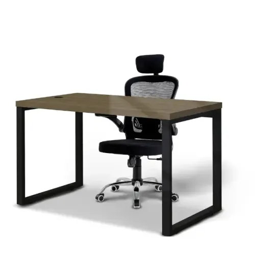 CONJUNTO MESA PARA ESCRITÓRIO DIRETOR 1,50MT COM CADEIRA DE ESCRITÓRIO PRESIDENTE GIRATÓRI