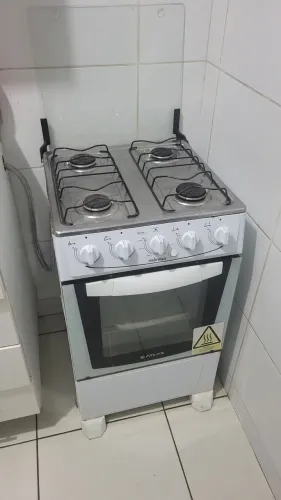 Fogão 4 Bocas Atlas Mônaco Plus com Mesa Inox e Acendimento Automático Branco