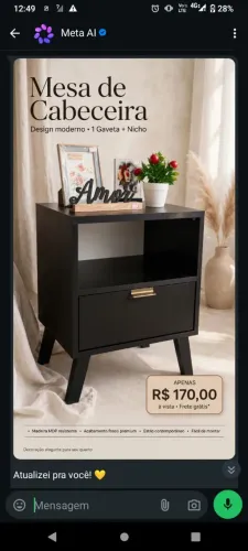 Criado mudo preto