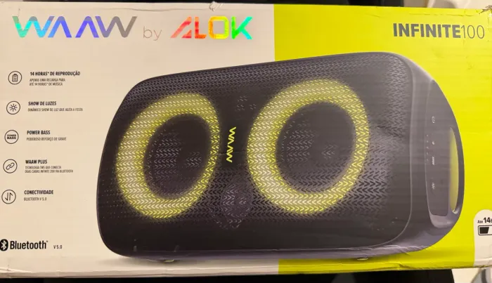 Caixa de Som WAAW Infinite 100 Bluetooth 100W RMS - Nova 