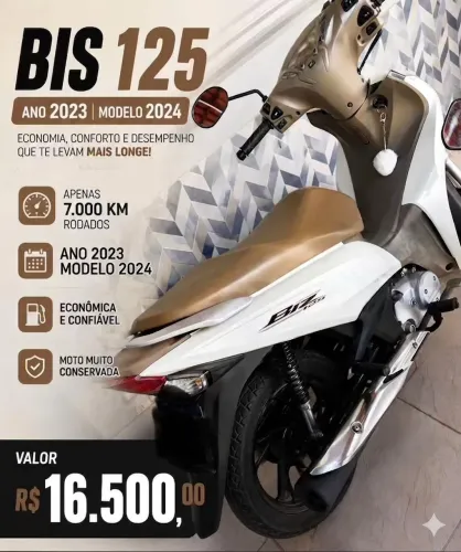 Honda Biz 125 EX Flex 2023/2024 - Apenas 7.247 km (Único Dono / Estado de Zero)