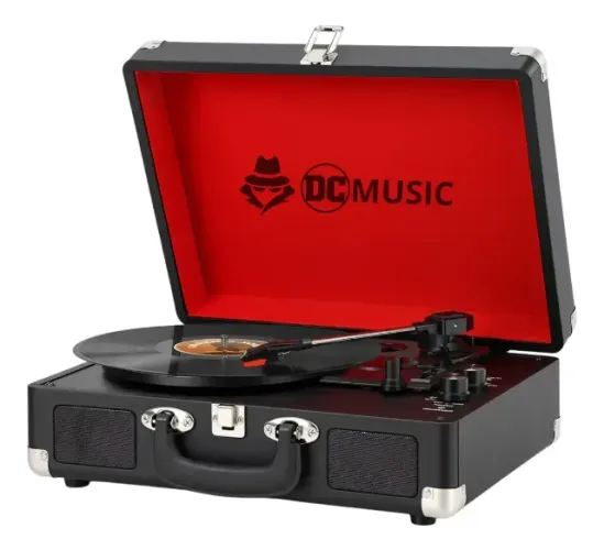 Vitrola Anos 80 Maleta Reproduz Lp Cor Preto 110v/220v
