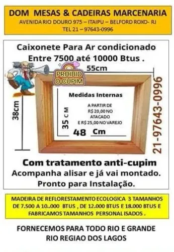 Caixonetes de ar em madeira ecológica.
