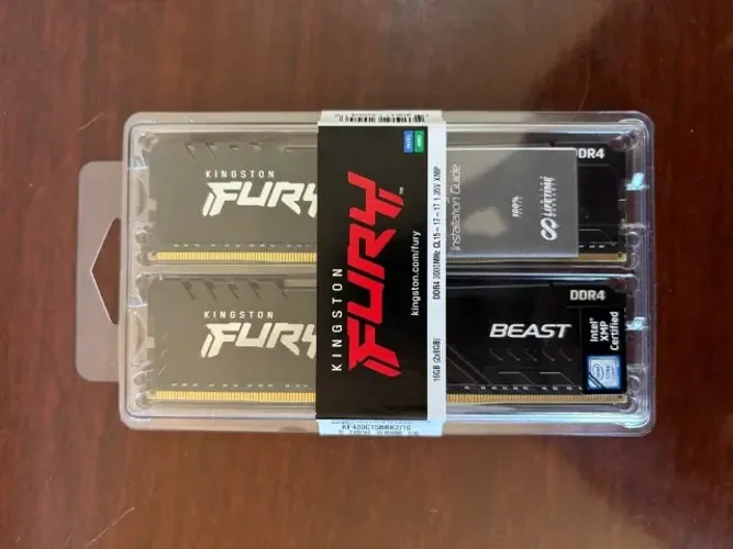 16GB de Memória RAM Kingston Fury Beast (2x8GB), 3000MHz, DDR4, CL15