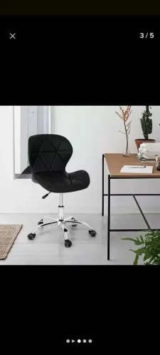 Cadeira Escritório Residência Slim Ergonômica Giratória Couro