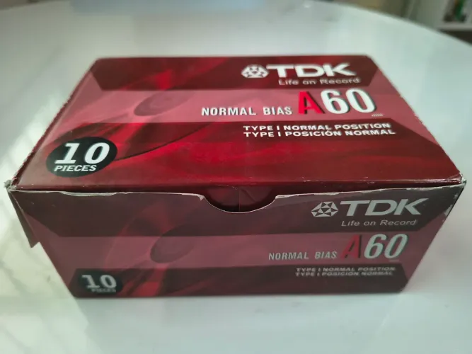 Caixa 10 Fitas Cassete TDK A60 Lacrada
