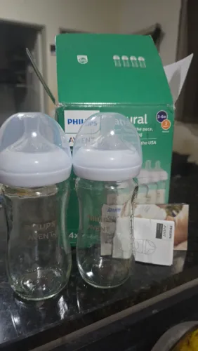 2 Mamadeiras Philips Avent de Vidro Novas Nunca Usadas