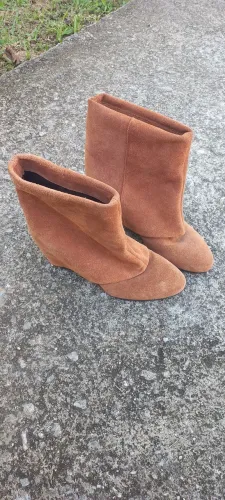 Bota Cano Curto Caramelo salto anabela n 36
