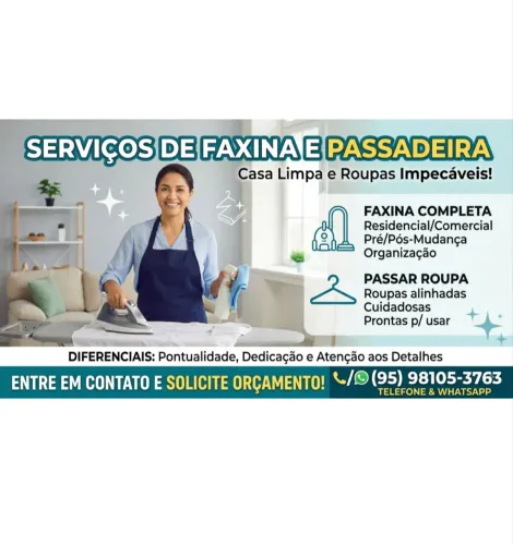 Diarista e faxineira e passadeira