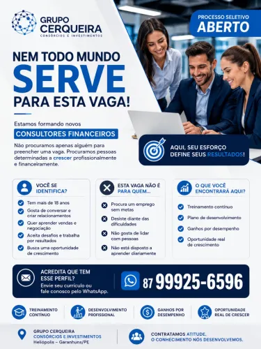 CONSULTOR(A) FINANCEIRO(A) - GRUPO CERQUEIRA