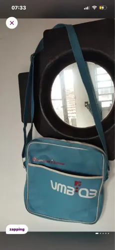 Bolsa vintage Zapping de couro estofado anos 80