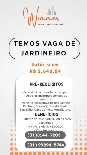 VAGA PARA JARDINEIRO