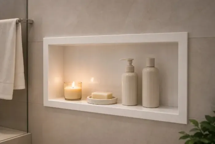 Nicho Porcelanato 60x30 Branco Embutir Ñ Acumula Água Brilho