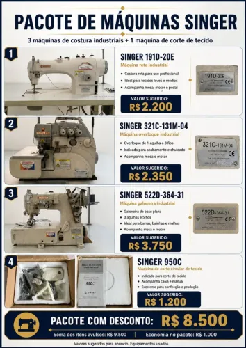 Pacote de maquinas singer