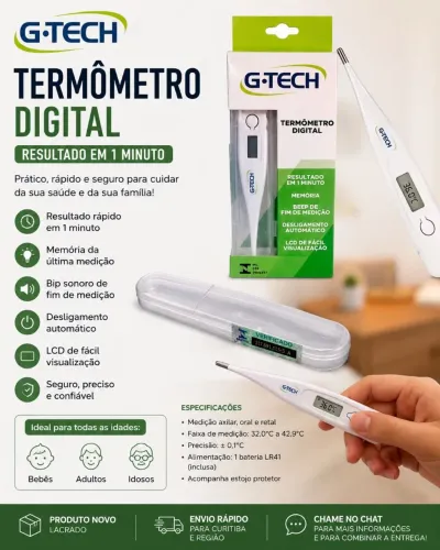 Termômetro Digital G-Tech - Resultado em 1 Minuto