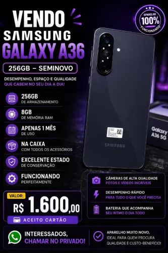 Samsung A36 256GB 8GB ram,seminovo na garantia do fabricante