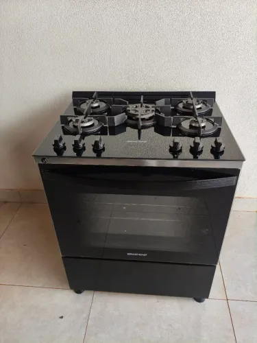 Fogão Brastemp 5b mesa de vidro Tripla chama -Novissimo