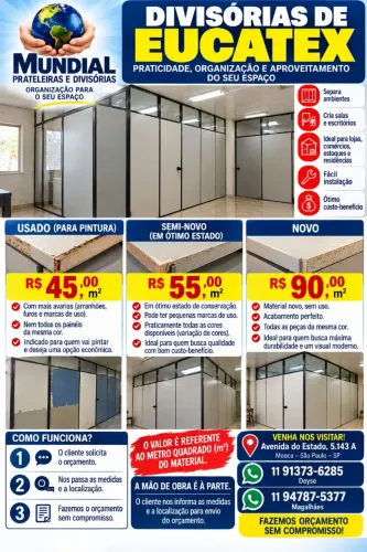 Divisórias de eucatex