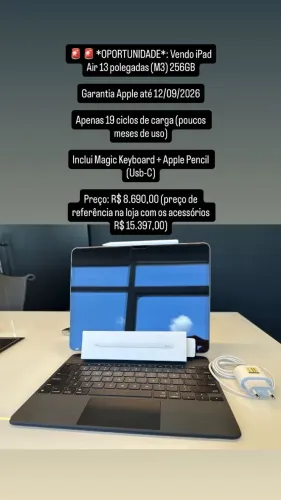 iPad Air 13 polegadas com acessórios
