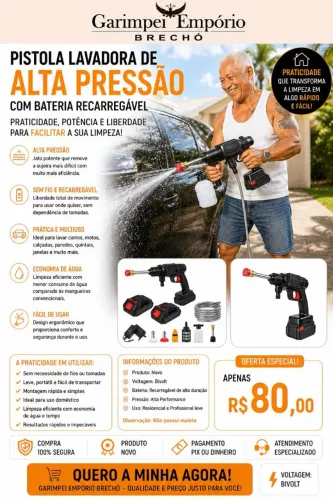 Lavador de alta pressão pistola bateria
