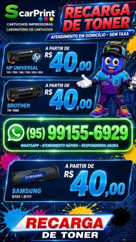 Recarga e venda de toner de impressora